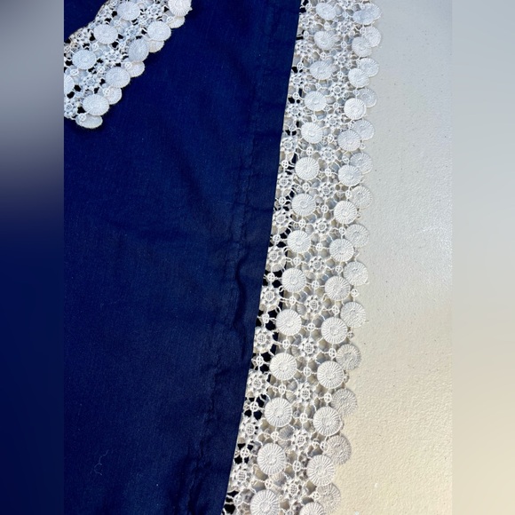 Jones New York Signature Navy and White Linen Tunic Blouse, L $35 - Picture 10 of 12